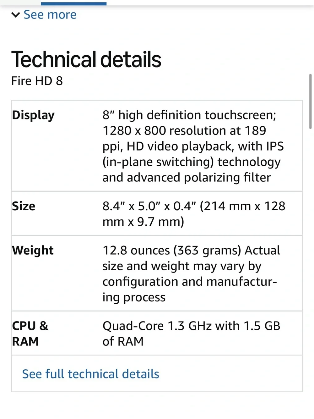 Amazon Fire HD 8 16 GB Tablet - Black (come with case)
